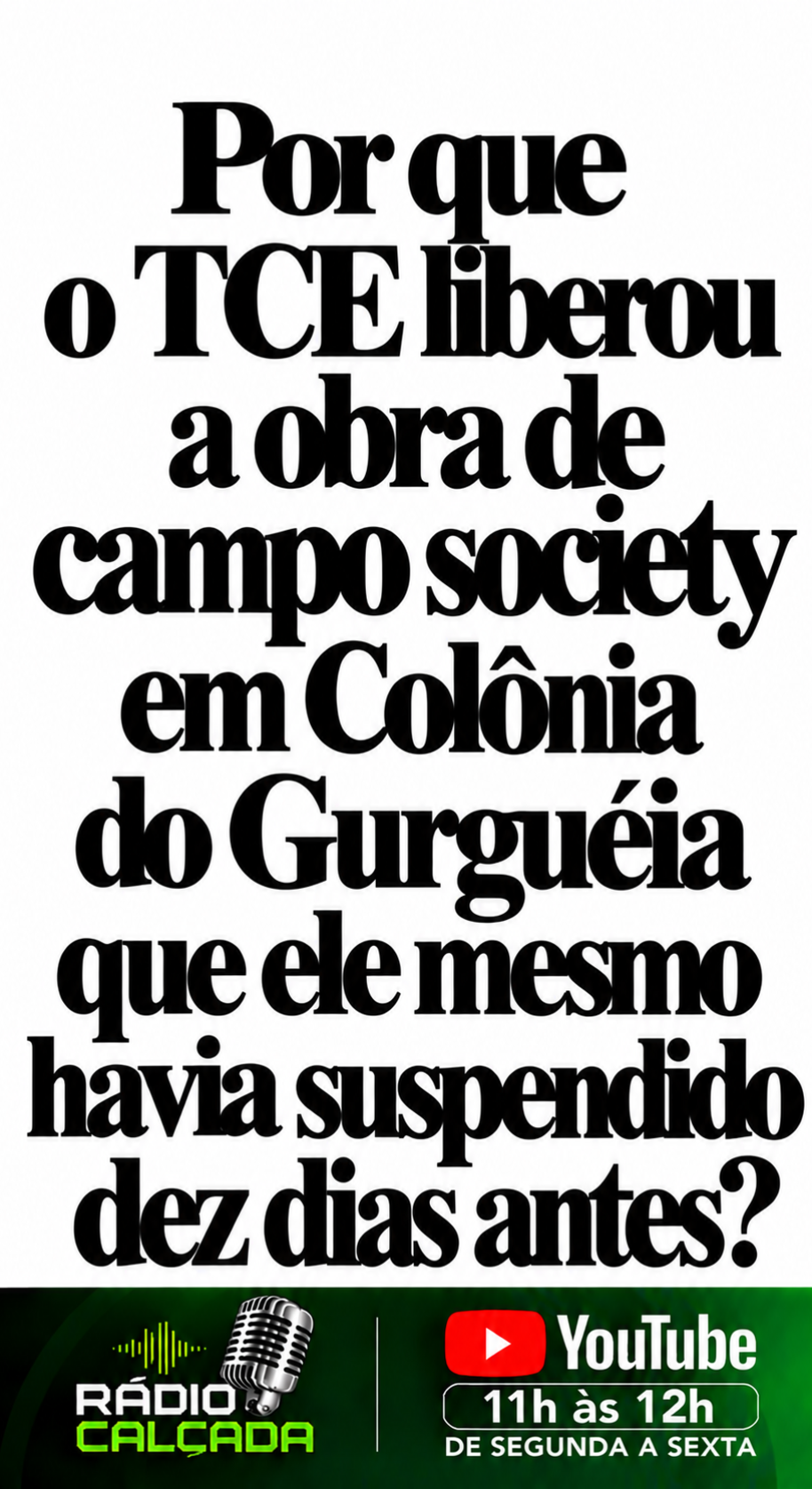Manchete sobre obra suspensa em Colônia do Gurguéia Manchete sobre obra suspensa em Colônia do Gurguéia