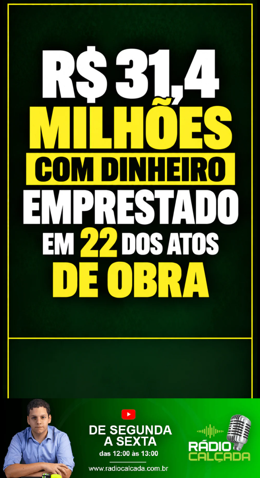 r-314-milhoes-com-dinheiro-emprestado-em-22-dos-atos-de-obra-story r-314-milhoes-com-dinheiro-emprestado-em-22-dos-atos-de-obra-story