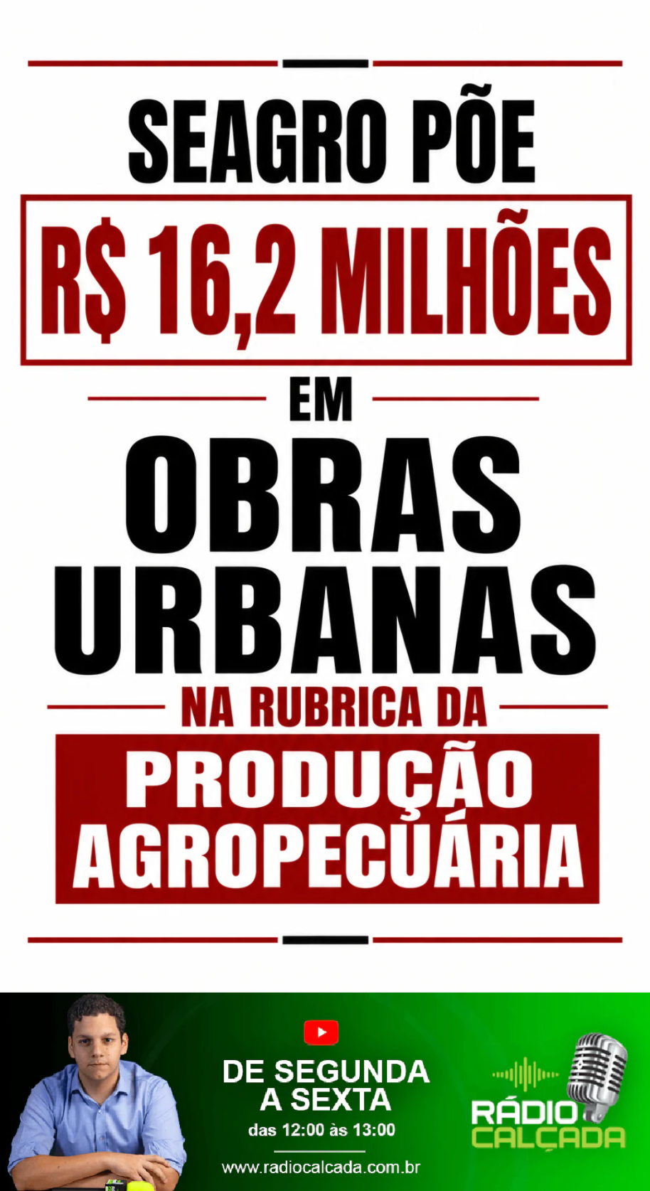 seagro-poe-r-162-milhoes-em-obras-urbanas-na-rubrica-da-producao-agropecuaria-story seagro-poe-r-162-milhoes-em-obras-urbanas-na-rubrica-da-producao-agropecuaria-story